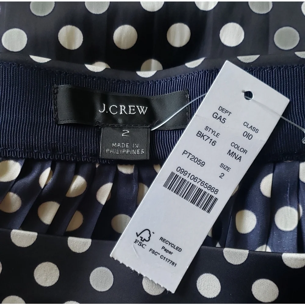 30. J.Crew Featherweight satin mini skirt in dot